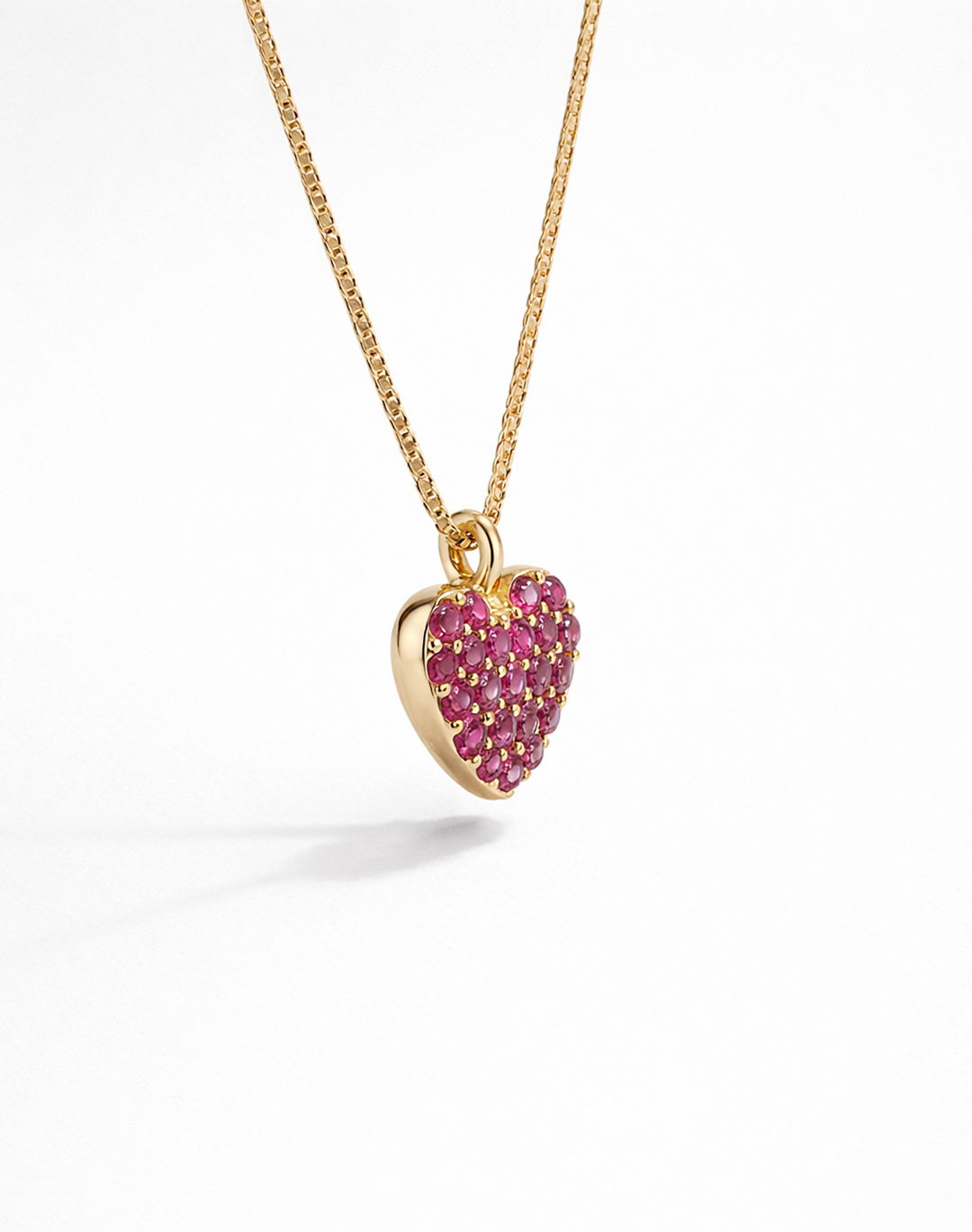 COLLANA CUORE PIXEL RUBINI