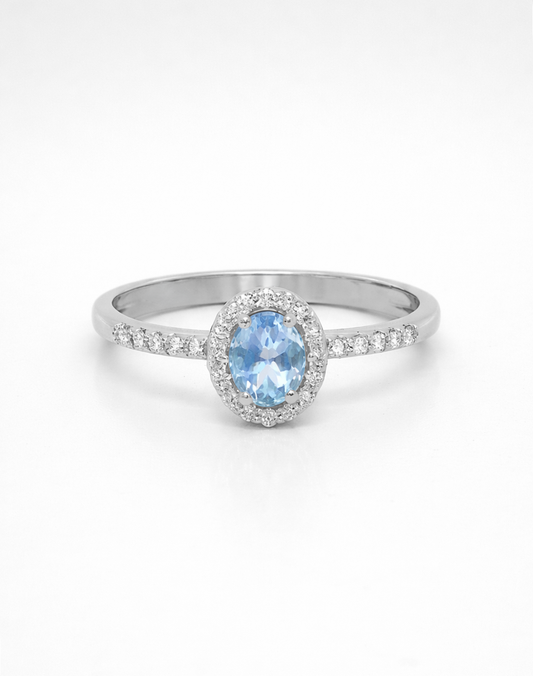 ANELLO OVALE ACQUAMARINA