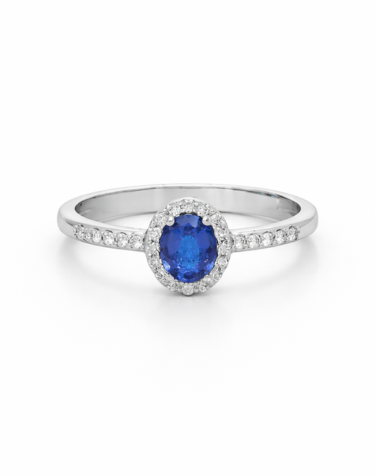 ANELLO OVALE ZAFFIRO
